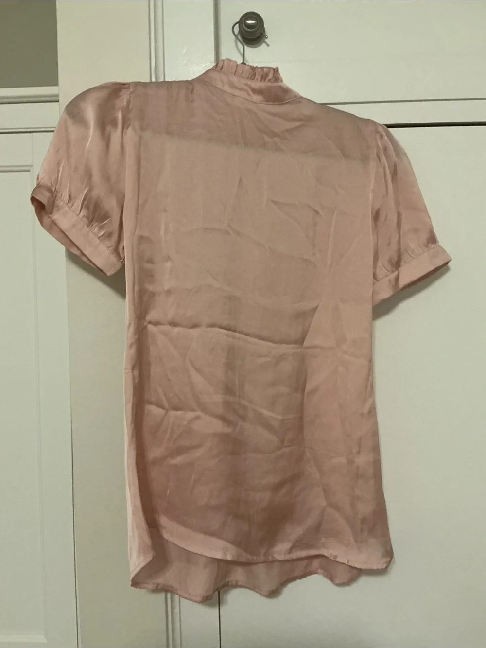 Charlotte Russe Light Blush Ruffle Button Front Top - Picture 5 of 5